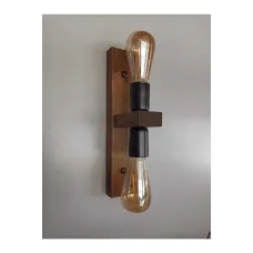 Lara Ahşap Rustik Modern 2 Li Duvar Aplik