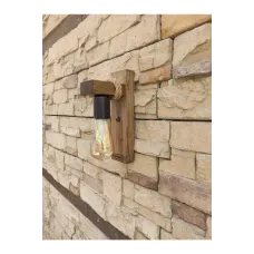 Mina Ahşap Halatlı Rustik Modern Duvar Aplik