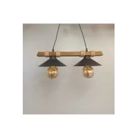 Avizem Güzel Nova Ahşap Halatlı Modern 2 Li Sarkıt Avize