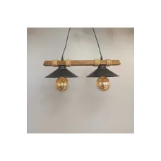 Avizem Güzel Nova Ahşap Halatlı Modern 2 Li Sarkıt Avize